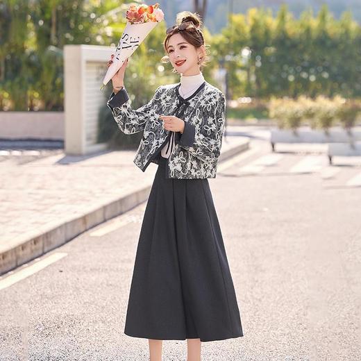 雀说小香风时尚气质新中式轻国风上衣半身裙两件套新款套装AL3091 商品图3