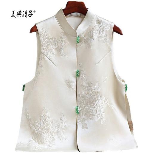 秋装新品新中式立领坎肩无袖重工精致刺绣背心马甲 商品图5