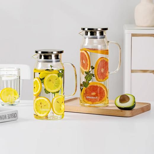 Glasslock耐高温通透玻璃冷水壶家用大容量凉白开水壶果汁壶泡茶1.6L/1.8L 商品图3
