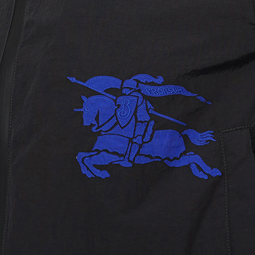 【一】BURBERRY 巴宝莉 女士马术骑士徽标连帽外套 黑色 8105358 A1189 商品图3