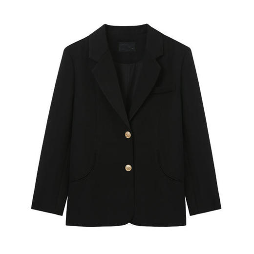 【韩版 小众设计感 西装外套】春秋款 棉质混纺面料 手感光滑有质感 上身骨感十足 经典西装版型 手工定制铜扣 不褪色 商品图3