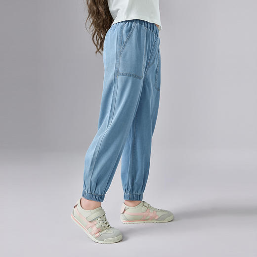 笛莎Deesha 童装女童裤子2025夏新款女童休闲束脚牛仔裤 商品图1