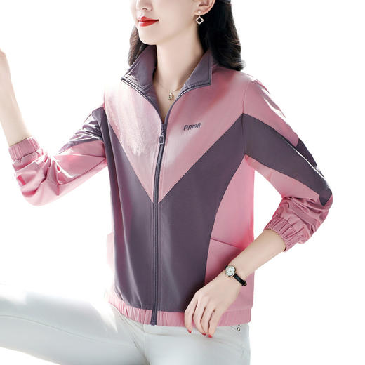 雀说休闲短外套新款大码宽松立领显瘦夹克上衣AL33020 商品图4