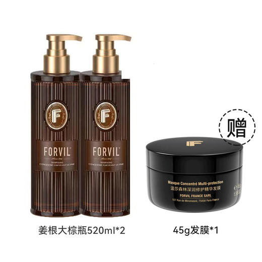 根源强韧精华洗发露520ml*2瓶再加赠 | 法国FORVIL温莎森林生姜根洗发水无硅油蓬松控油改善干枯 商品图0