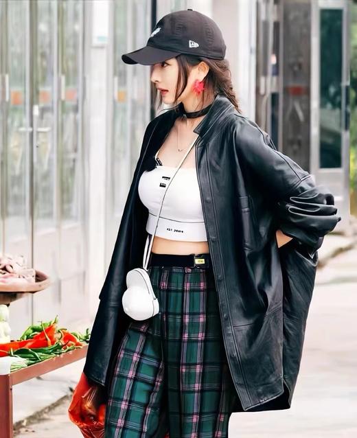 杨幂同款衬衫式一手长显瘦绵羊皮衬衫外套皮夹克 商品图0