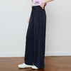 【严选】诗凡黎藏青针织休闲裤2025年春新款百搭垂感高腰显瘦直筒运动长裤7G3150311 商品缩略图2