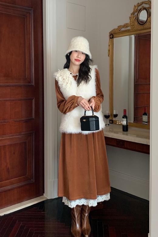 Stay2Weeks 复古气质花边领收腰显瘦连衣裙 17777 商品图1