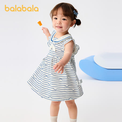 巴拉巴拉女童连衣裙宝宝裙子2025新款夏装海军领气质 商品图2