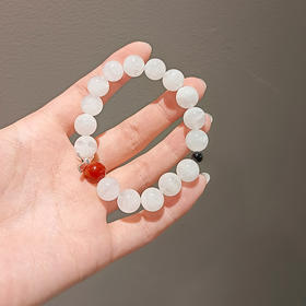 <有书独家>白幽灵红玛瑙手链天然水晶手链手串时尚百搭