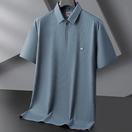 【拉链款】【DPF】大依优型大码短袖POLO衫半拉链领冰丝半袖体恤男加肥大号衣服肥佬运动休闲 商品图1