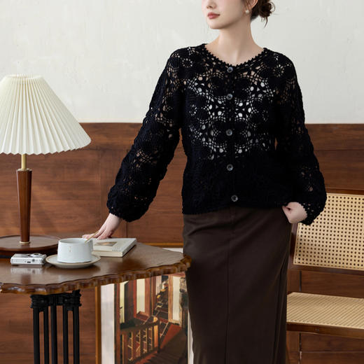 苏苏姐家相映拼花开衫手工DIY衣服钩针蕾丝线毛线团材料包 商品图2