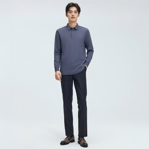 圣得西长袖polo衫男2025年春夏新款商务休闲纯棉透气打底男士上衣2452945088 商品图4