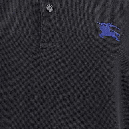 BURBERRY 巴宝莉 男士马术骑士徽标刺绣棉质短袖 Polo 衫 黑色 8107448 A1189 商品图2