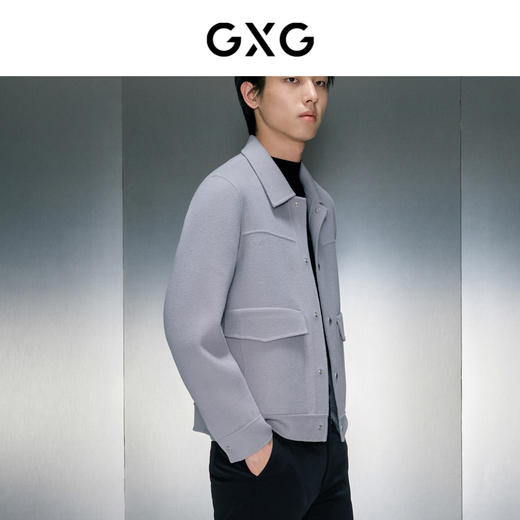 GXG男装 多色可选高雅时尚休闲翻领短大衣外套 冬季热卖多色翻领短大衣GEX10629414 商品图2