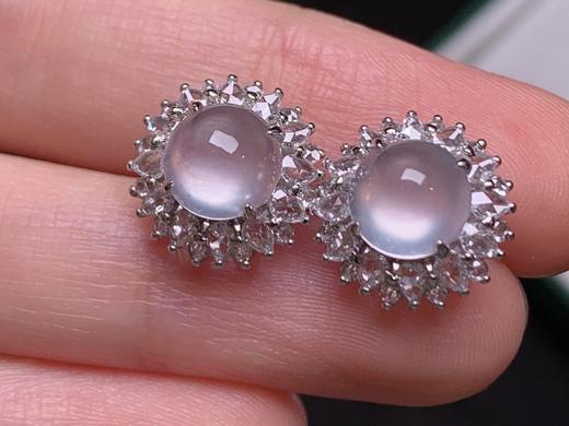 蛋面翡翠耳钉 商品图1