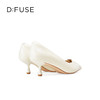 Dfuse迪芙斯2025春季新款羊皮猫跟鞋金属字母扣镂空高跟鞋DFD1111007 商品缩略图13