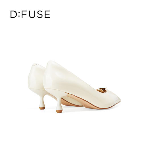 Dfuse迪芙斯2025春季新款羊皮猫跟鞋金属字母扣镂空高跟鞋DFD1111007 商品图13