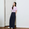 【严选】诗凡黎藏青针织休闲裤2025年春新款百搭垂感高腰显瘦直筒运动长裤7G3150311 商品缩略图1