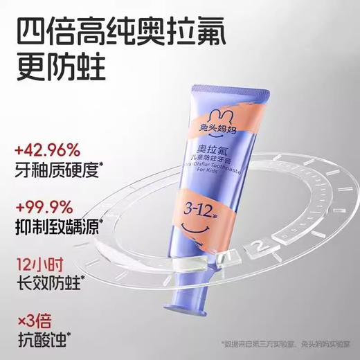兔头妈妈 x 哪吒高纯奥拉氟1-3岁（草莓味）牙膏50G 商品图4