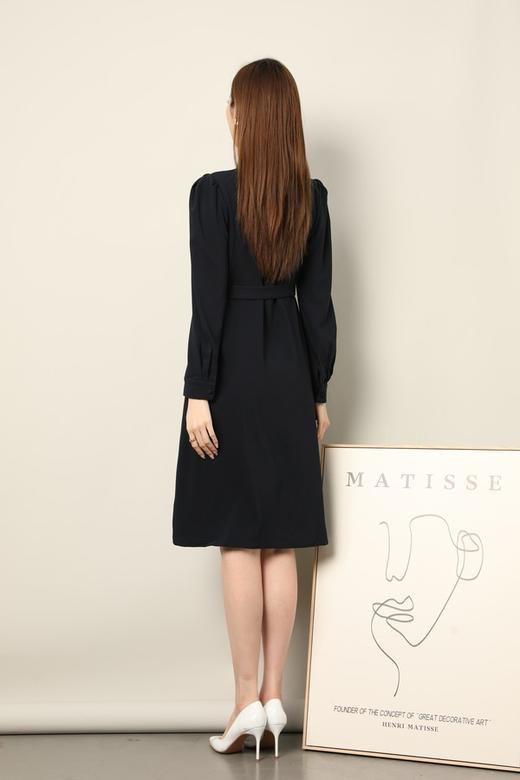 Le Malene 藏蓝色简约大气衬衫连衣裙 17762 商品图5