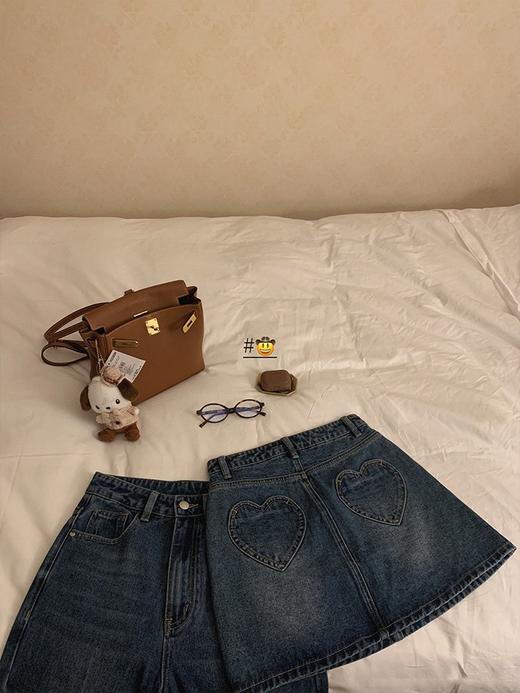 金蘑菇菇 Denim blue爱心牛仔的夏天/牛仔半裙&牛仔裤&短裤夏季女 商品图2