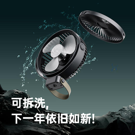 【户外露营❗️三脚架带灯风扇】户外降温神器，露营户外三角架风扇，超长台式大风力电扇，航充电挂立便携式可升降夜灯电风扇L 商品图3