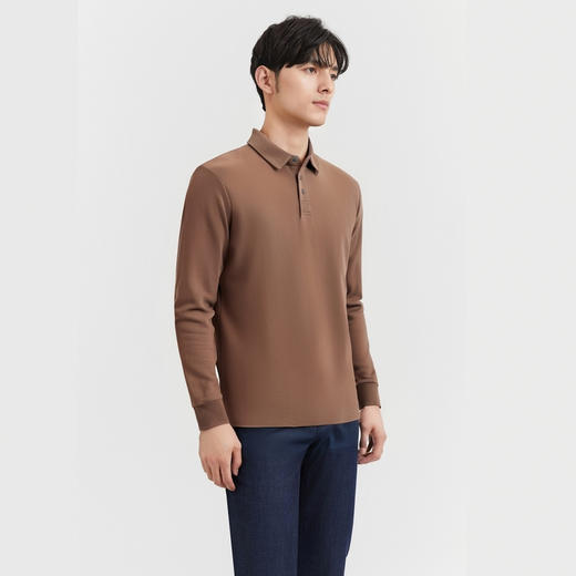 圣得西长袖polo衫男2025年春夏新款商务休闲纯棉透气打底男士上衣2452945088 商品图2