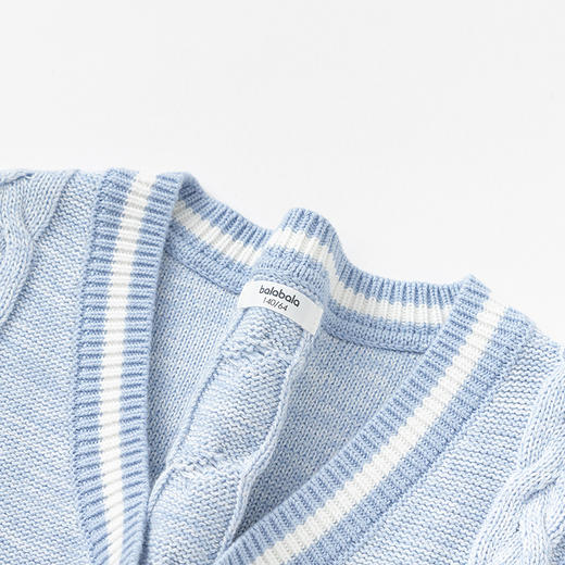 巴拉巴拉女童连衣裙儿童2025春两件套毛织马甲连衣裙 商品图3