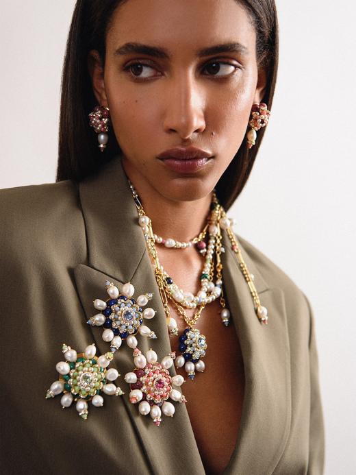 Chabaux GARDEN OF MORVI系列胸针 - 蓝色/绿色/粉色/黑白 商品图1