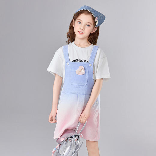 笛莎Deesha 童装女童套装2025夏新款女童渐变牛仔裙套装 商品图1