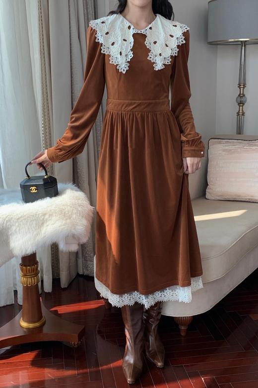 Stay2Weeks 复古气质花边领收腰显瘦连衣裙 17777 商品图0