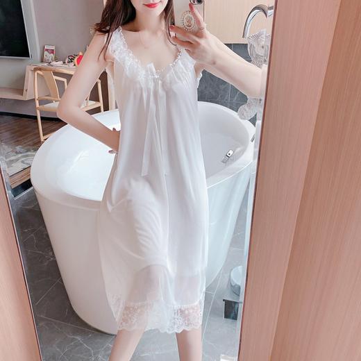 【自带胸垫！可拆卸设计】吊带睡裙女夏季薄款性感公主宫廷风带胸垫大码孕妇宽松冰丝睡衣家居服女。ry 商品图1