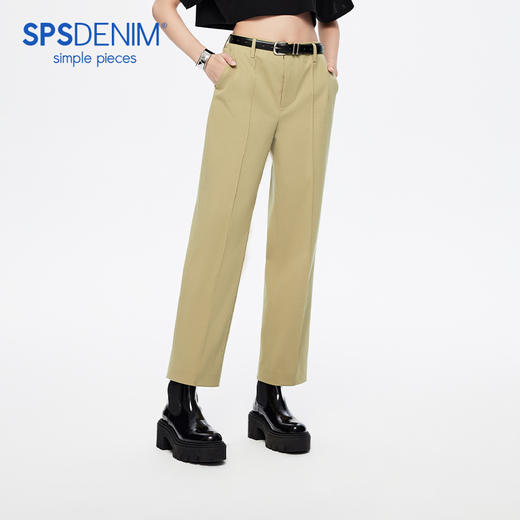 simplepieces春秋款SPS休闲裤中高腰显瘦九分直筒裤梨形友好女装 商品图0