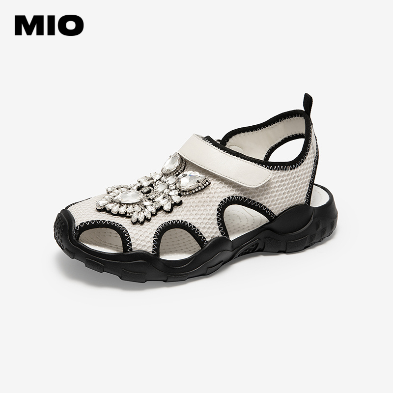 MIO米奥凉鞋女厚底镂空透气闪钻时髦运动洞洞丑萌鞋M253143501