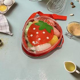 草莓书包型布甸果冻300g