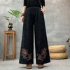 雀说新款文艺民族绣花提花重工刺绣复古裤子宽松阔腿裤长裤AL34044 商品缩略图1