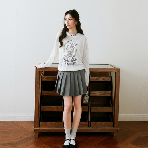 【严选】【HelloKitty合作系列】诗凡黎蝴蝶结针织罩衫25春新款套头薄上衣7G3130441 商品图1