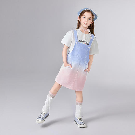 笛莎Deesha 童装女童套装2025夏新款女童渐变牛仔裙套装 商品图2