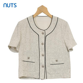 NUTS春秋新品撞色时尚优雅气质小香风短外套418042502