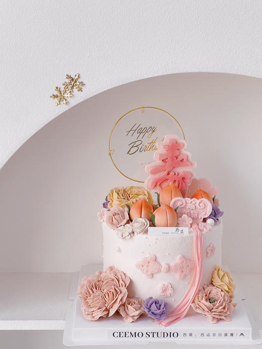 裱花仙桃贺寿 商品图0