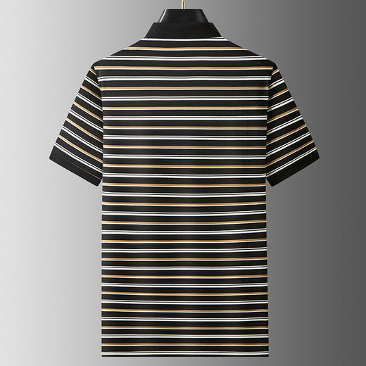 【DDP】大依优型大码短袖POLO衫时尚翻领半袖体恤男装加肥加大码夏装肥佬休闲条纹棉质 商品图3