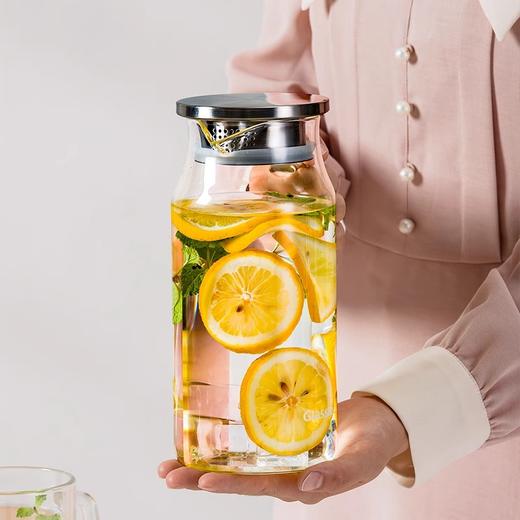 Glasslock耐高温通透玻璃冷水壶家用大容量凉白开水壶果汁壶泡茶1.6L/1.8L 商品图5