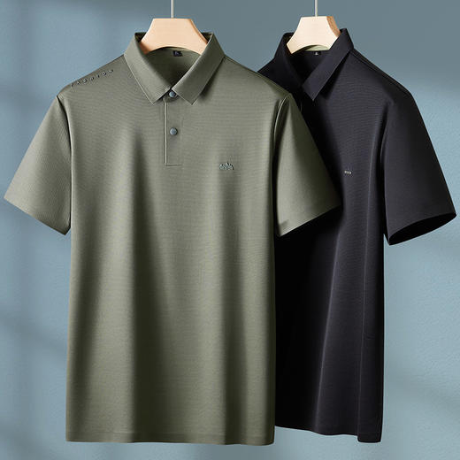 【冰丝】【DPF】大依优型大码短袖POLO衫冰丝凉感弹力半袖体恤男士大码夏装胖子运动休闲上衣T恤 商品图2