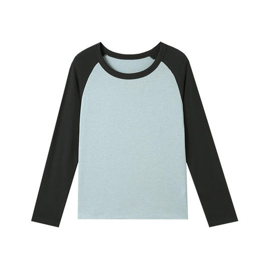 「甄选仿羊绒面料，简约高级早春必备」壳木 羊毛丝打底衫撞袖款 商品图4