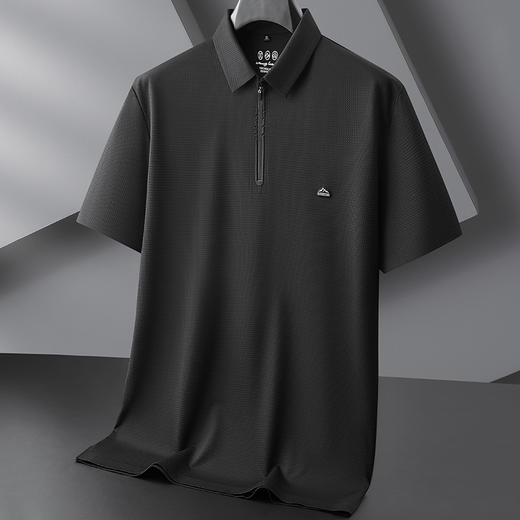 【拉链款】【DPF】大依优型大码短袖POLO衫半拉链领冰丝半袖体恤男加肥大号衣服肥佬运动休闲 商品图2