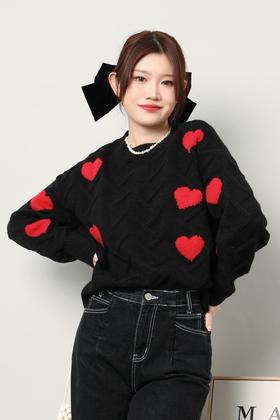Stay2Weeks 立体爱心图案针织上衣 17769