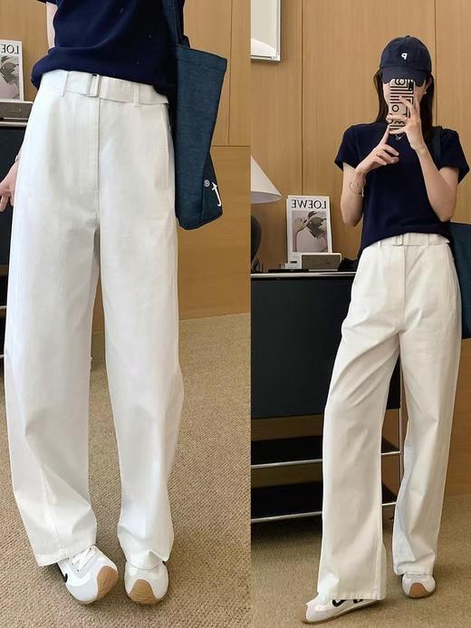 定制定染工厂直销腰带款直筒棉工装直筒裤 商品图8