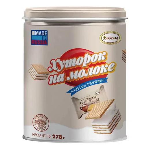 阿孔特小农庄牛奶味威化饼干桶装278g 商品图0