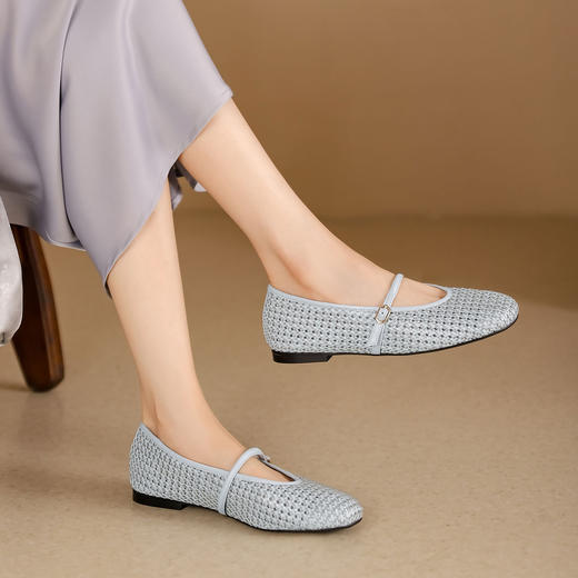 westory春季新款新中式国风鞋玛丽珍洞洞鞋W24AH57721 商品图4