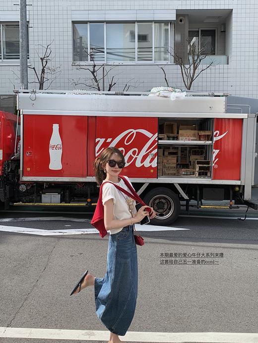 金蘑菇菇 Denim blue爱心牛仔的夏天/牛仔半裙&牛仔裤&短裤夏季女 商品图4